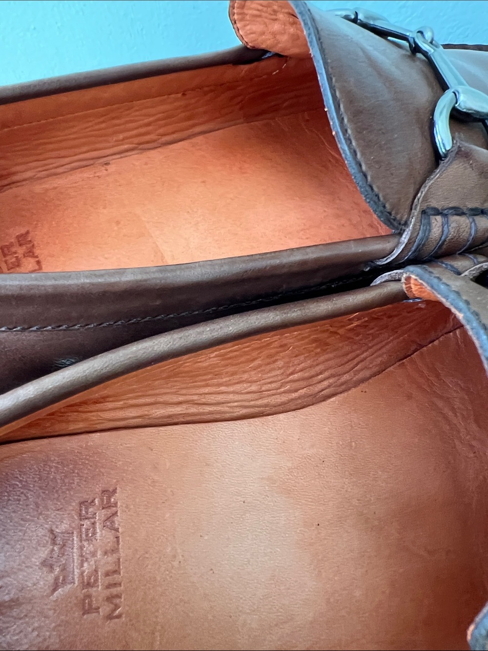 Peter Millar Chestnut Leather horse Bit loafers Slip-Ons - Picture 9 of 11